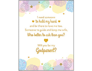 Pastel Confetti Godparent Cards