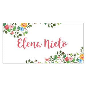 Pretty Floral Themed Name Label