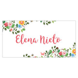 Pretty Floral Themed Name Label
