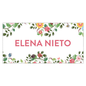 Pretty Floral Border Themed Name Label
