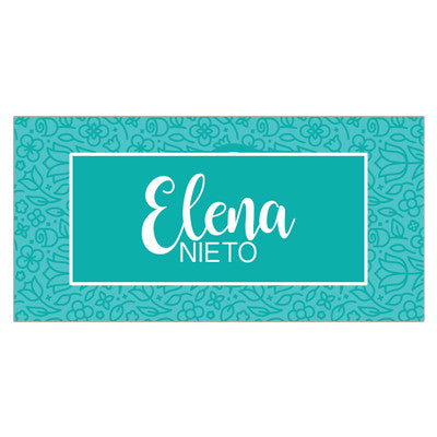 Beautiful Blue Floral Pattern Name Label