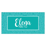 Beautiful Blue Floral Pattern Name Label