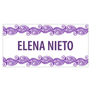 Purple Doodle Name Label