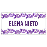 Purple Doodle Name Label