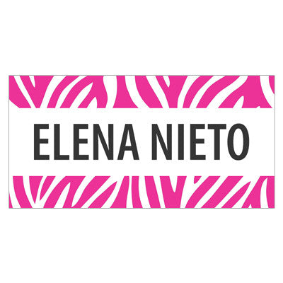 Hot Pink Animal Print Name Label
