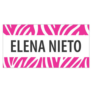 Hot Pink Animal Print Name Label