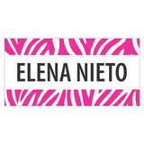 Hot Pink Animal Print Name Label
