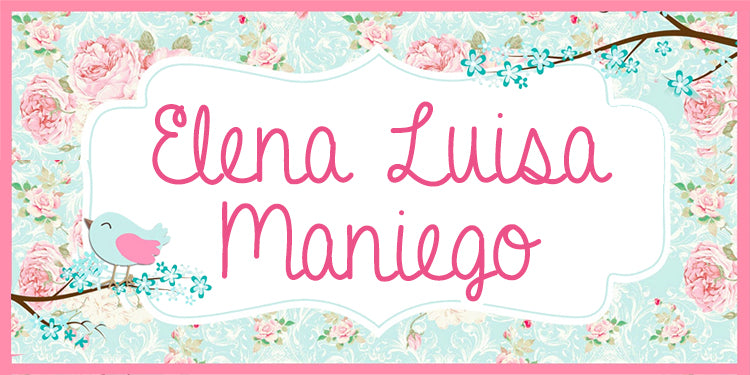 Shabby Chic Pastel Name Label