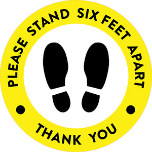 COVID-19 Six Feet Apart Floor Stickers