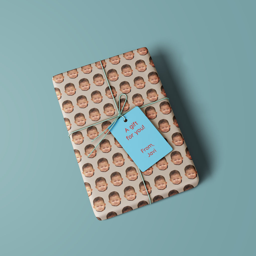 Funky Face Personalized Gift Wrapping Paper