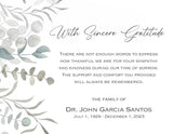 Eucalyptus Funeral Thank You Card Set