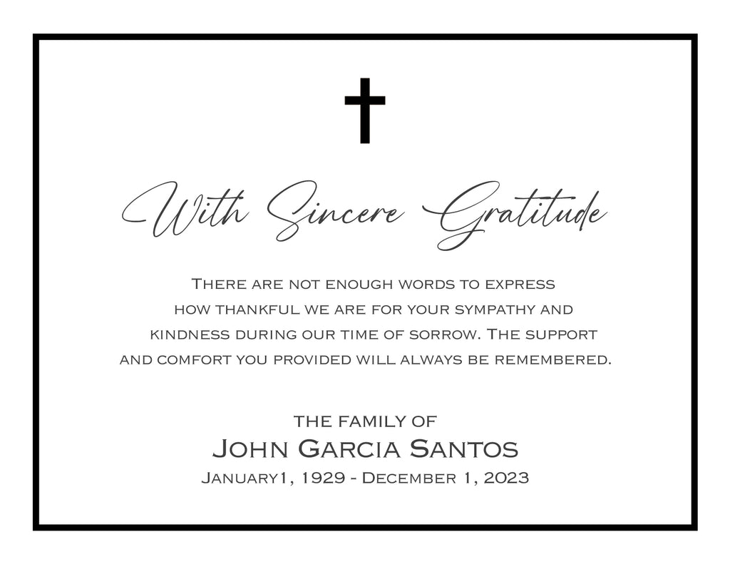 Funeral Thank You Card Set Pepa Prints
