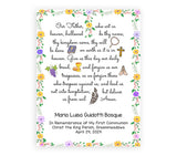 First Communion or Confirmation Stampita with Our Father prayer