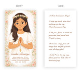 First Communion Stampita Souvenir Prayer Card for Girls