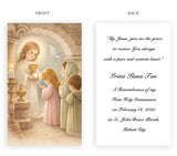 First Communion Stampita Souvenir Prayer Card for Girls