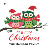 Christmas Owls Holiday GIft Tag