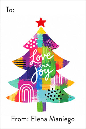 Artsy Christmas Tree Christmas Holiday Gift Tag