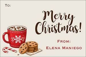 Coffee and Cookie Christmas Holiday Gift Tag