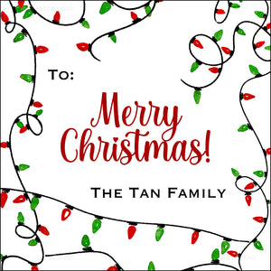 Cutesy Lights Christmas Gift Tag