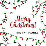 Cutesy Lights Christmas Gift Tag