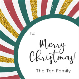 Teal and Gold Christmas Gift Tag