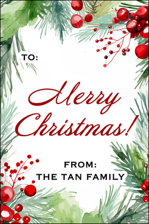 Leafy Holidays Christmas Gift Tag