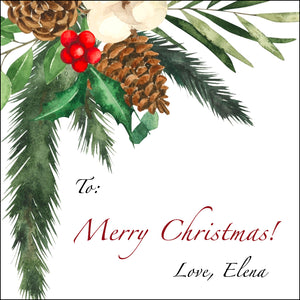 Muted Floral Christmas Gift Tag
