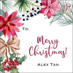 Floral Beauty Christmas Gift Tag