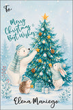 Artsy Polar Bear Christmas Gift Tag