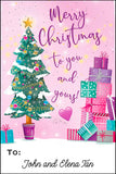 Purple Holiday Christmas Gift Tag