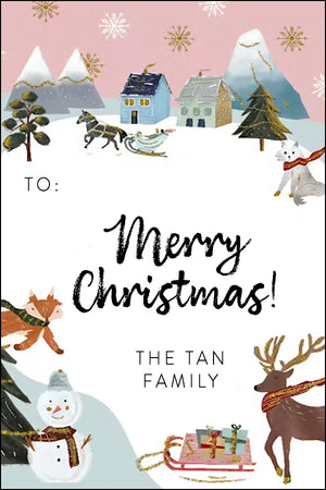Magical Town Christmas Gift Tag
