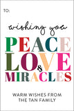 Peace, Love, Miracles Christmas Gift Tag