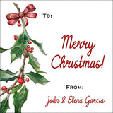 Red Bow Christmas Gift Tag