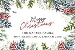 Evergreen Elegance Christmas Gift Tag