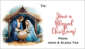 Nativity Blessings Christmas Gift Tag