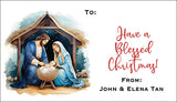 Nativity Blessings Christmas Gift Tag