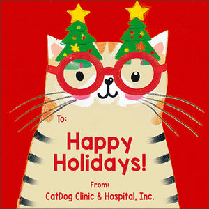 Meow-y cat Holidays Christmas Gift Tag