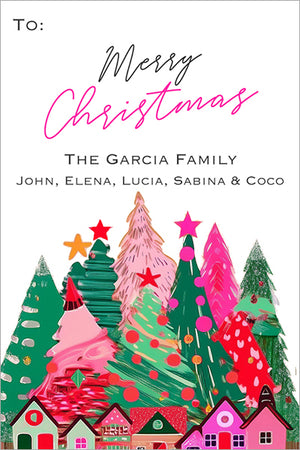 Festive Homes and Trees Christmas Gift Tag