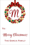 Holly Monogram Christmas Gift Tag