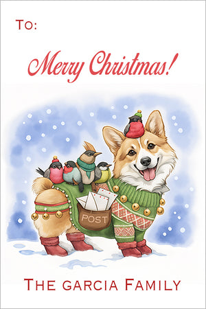 Cutest Corgi Christmas Gift Tag
