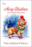 Cutest Golden Retriever Christmas Gift Tag