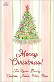 Pastel Stripe Tree Christmas Gift Tag