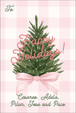 Gingham Bow Christmas Gift Tag