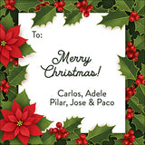Classic Poinsettia Christmas Gift Tag