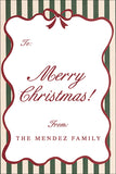 Classic Scalloped Frame Personalized Christmas Gift Tags