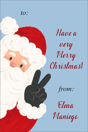 Peeking Santa Personalized Christmas Gift Tags