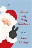 Peeking Santa Personalized Christmas Gift Tags