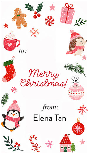 Whimsical Christmas Characters Personalized Gift Tags