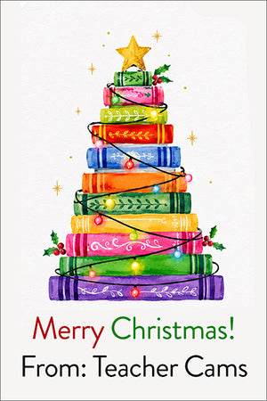 Christmas Book Tree for Teachers Personalized Gift Tags
