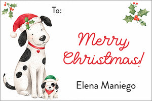 Christmas Dogs Personalized Holiday Gift Tags